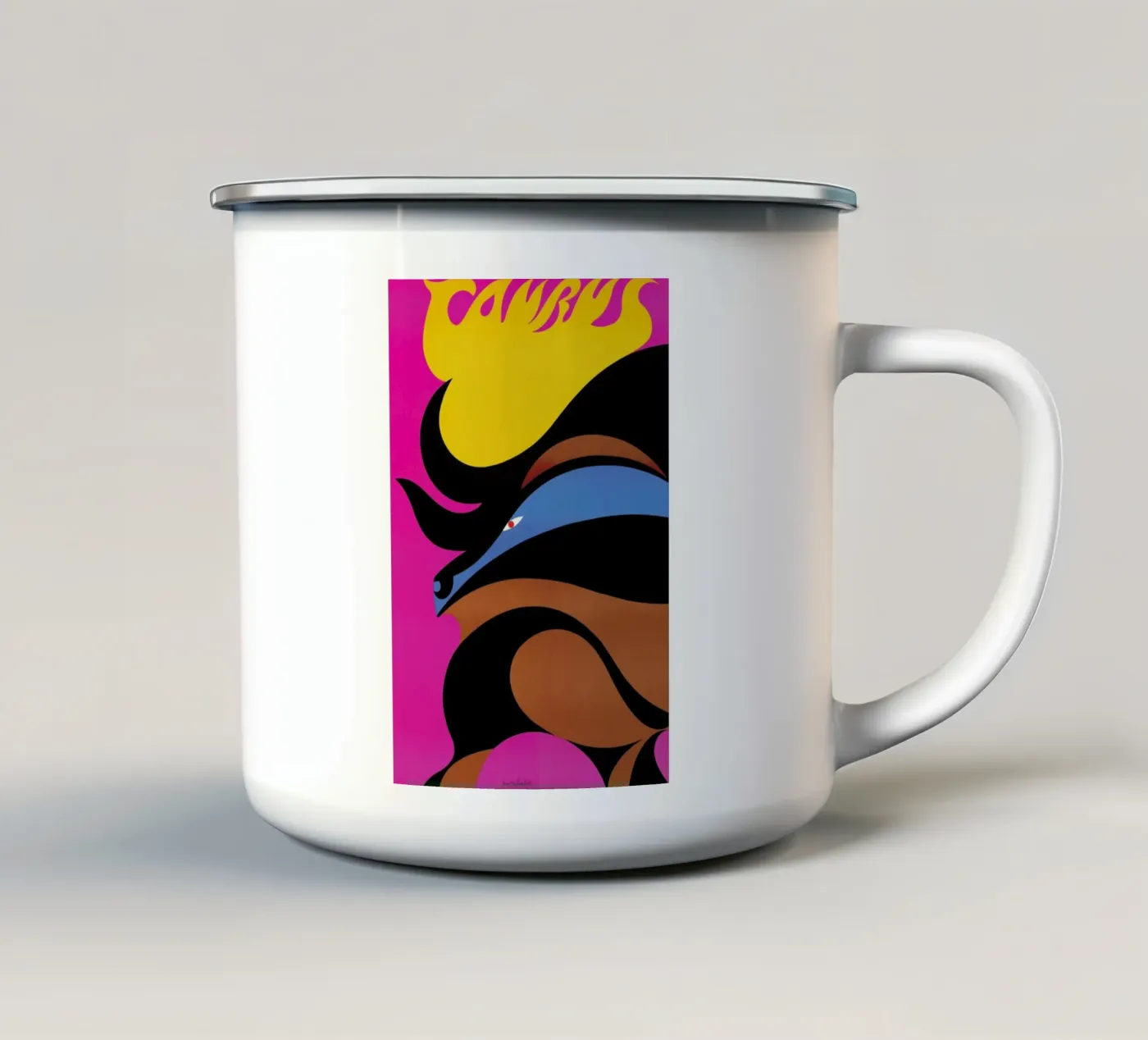 Taurus enamel mug by Simboli Design