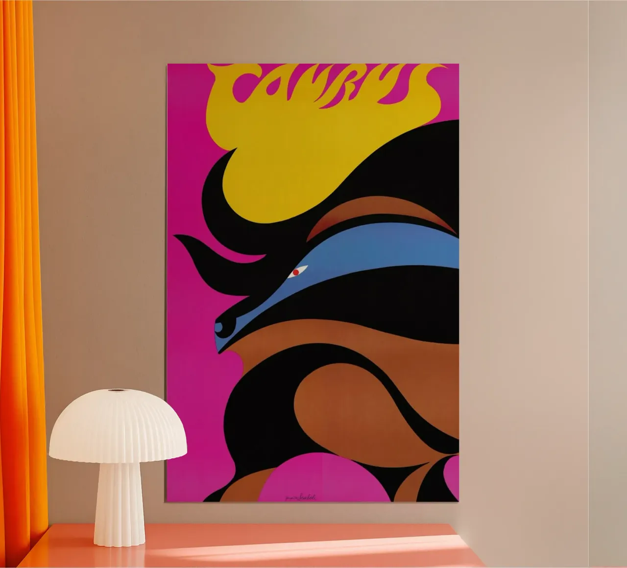 Taurus poster con telaio in alluminio da Simboli Design