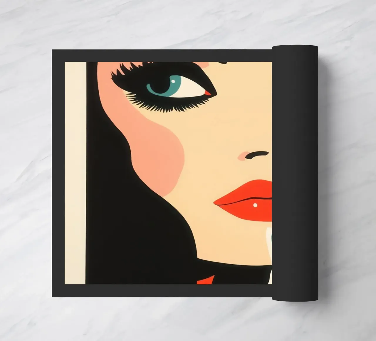 Cat portrait | 60s risograph doormat by Autofocus