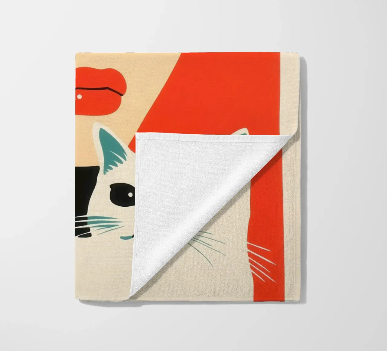 Ritratto di gatto | Risograph anni '60 telo mare da Autofocus