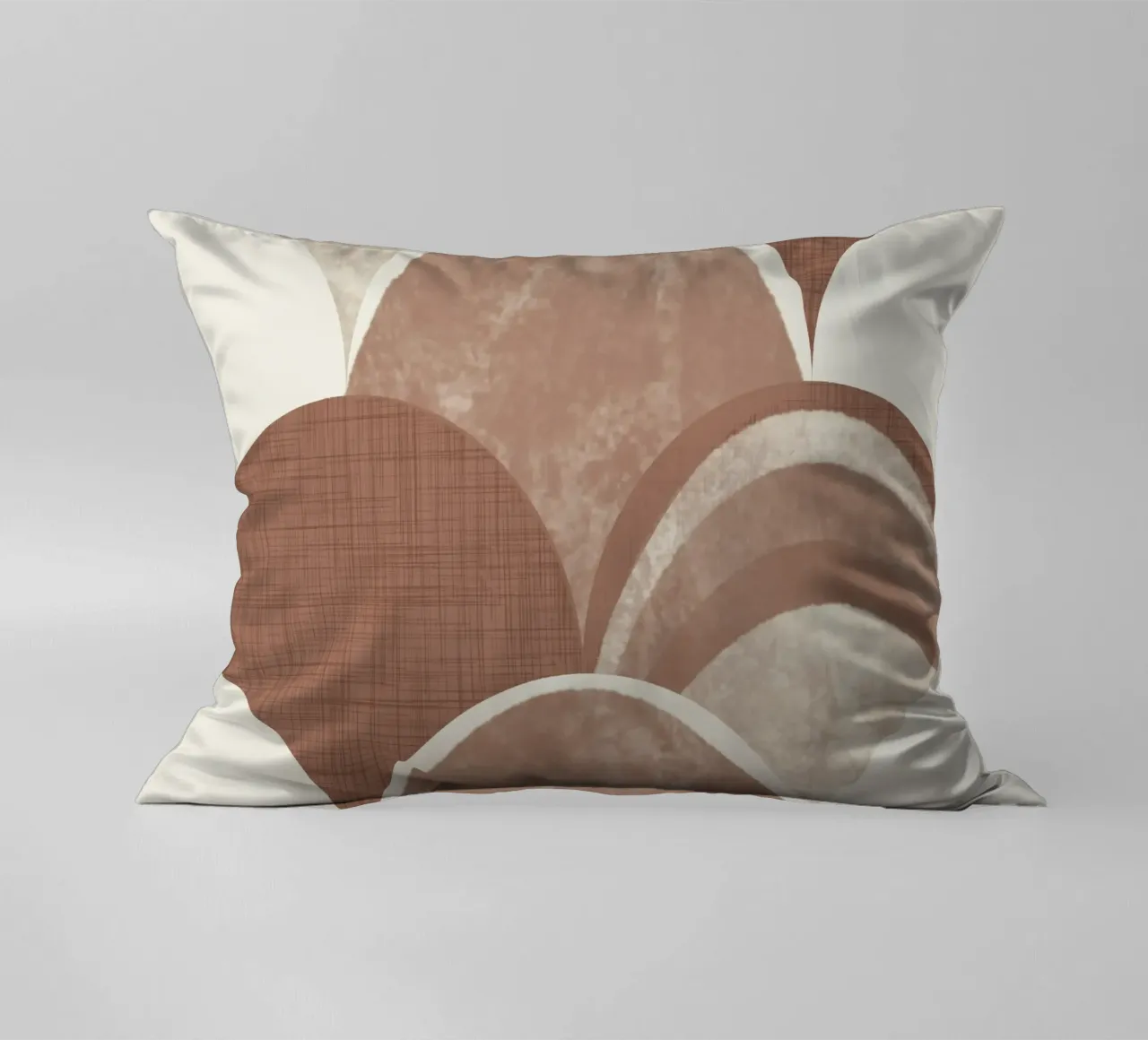 Retro Arch Scallop Mocha Mousse - Mid Century Modern Geo decorative cushion by susanacosta