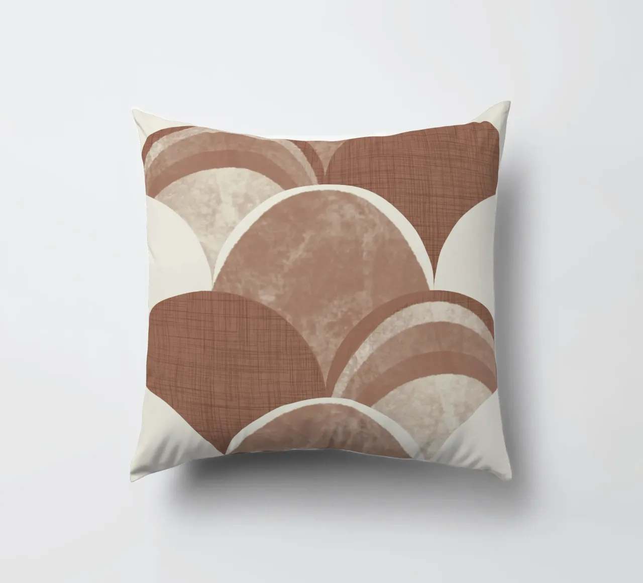 Retro Arch Scallop Mocha Mousse - Mid Century Modern Geo decorative cushion by susanacosta