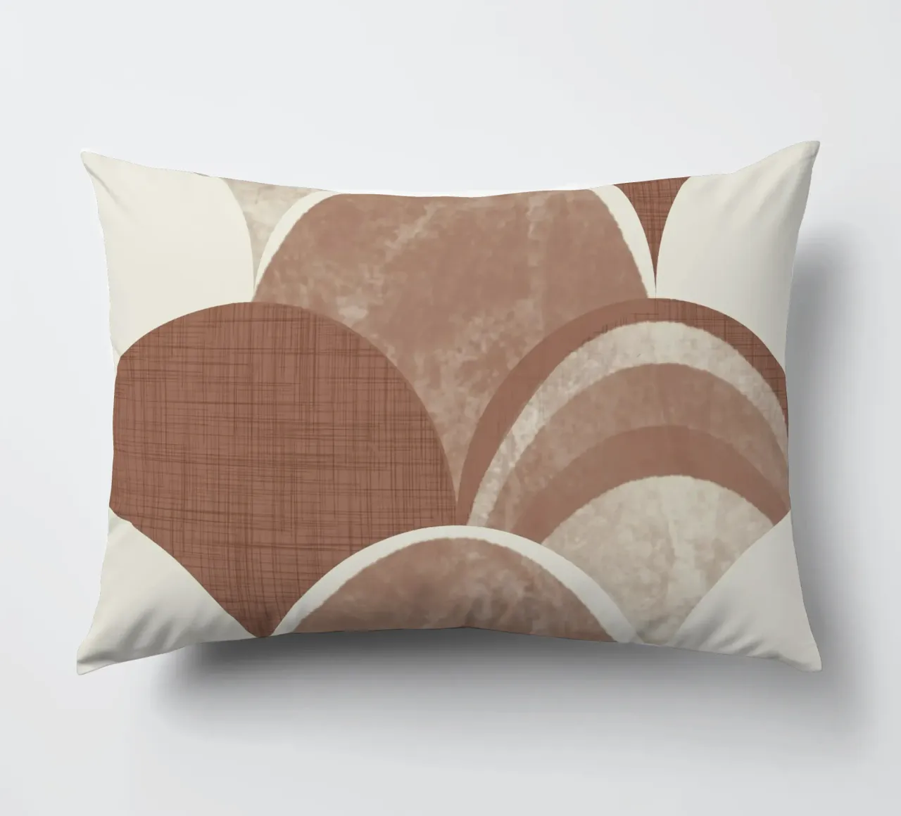 Retro Arch Scallop Mocha Mousse - Mid Century Modern Geo decorative cushion by susanacosta