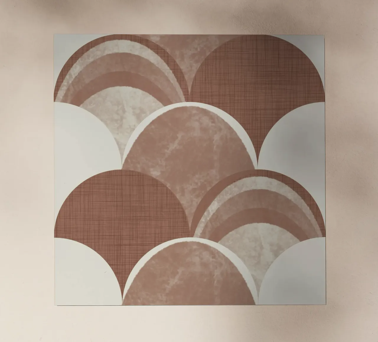 Retro Arch Jakobsmuschel Mokka Mousse - Mid Century Modern Geo Backlit Folie von susanacosta
