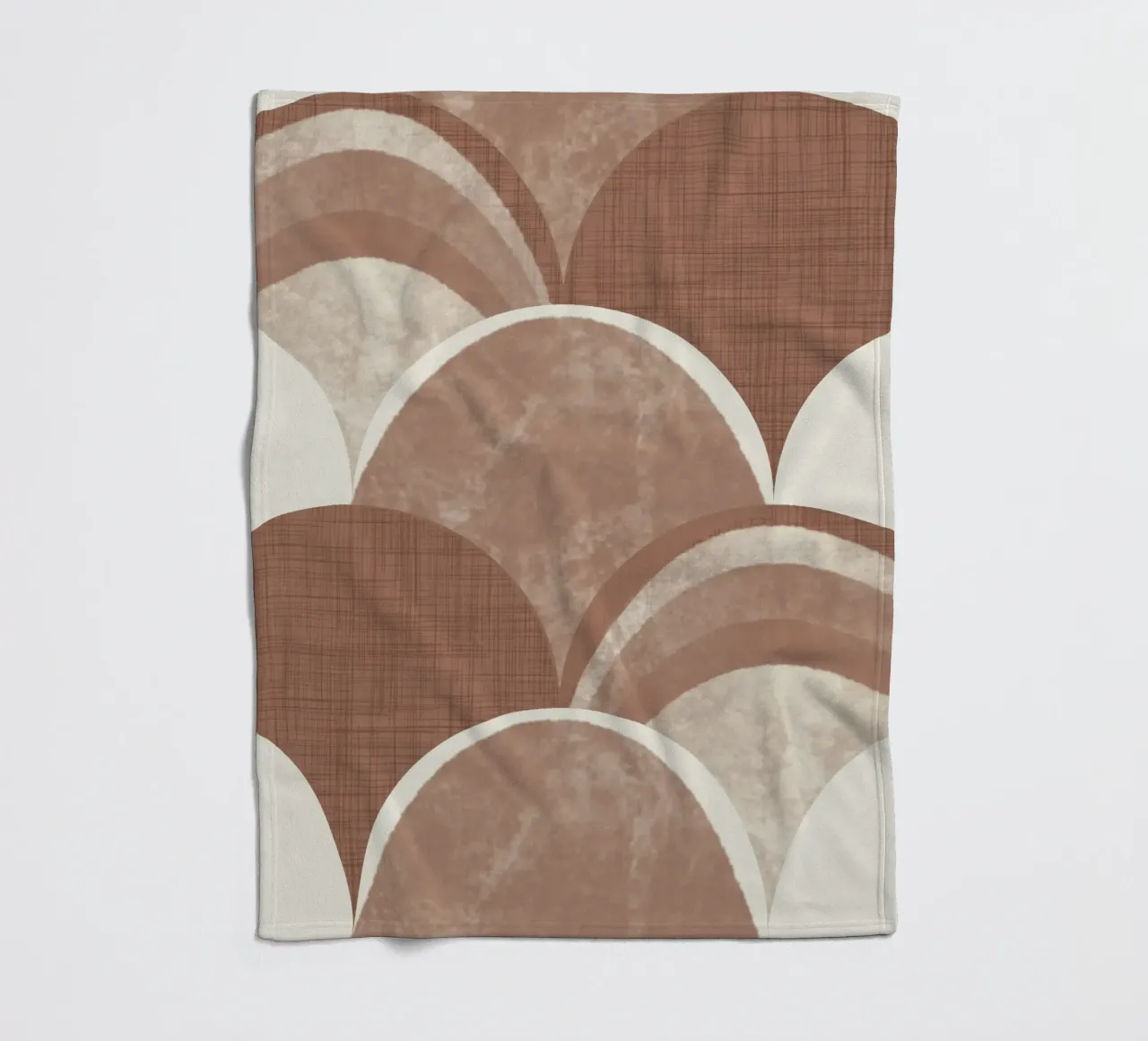 Retro Boog Jacobsschelp Mokka Mousse - Mid Century Modern Geo fleecedeken van susanacosta