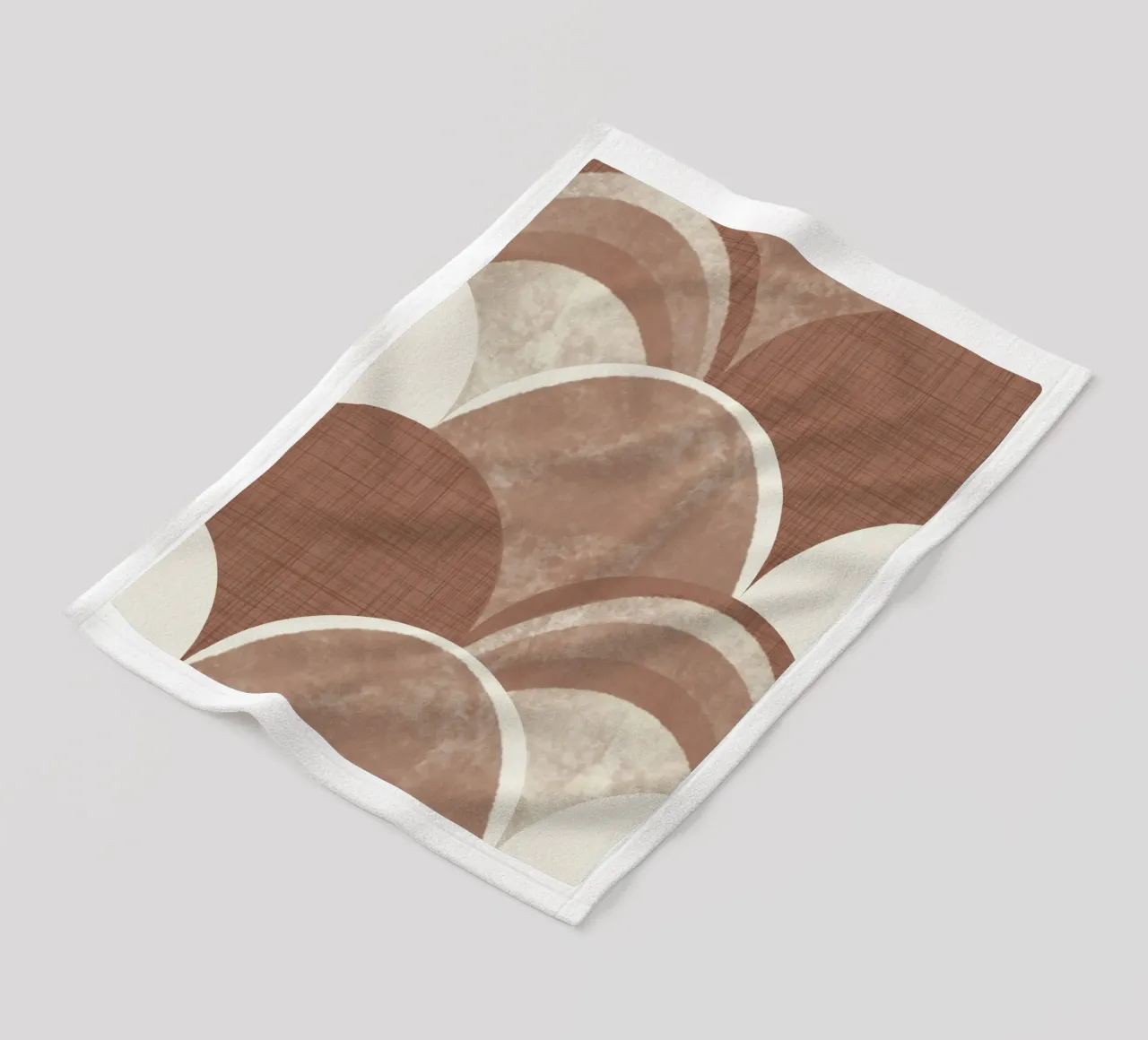 Retro Boog Jacobsschelp Mokka Mousse - Mid Century Modern Geo fleecedeken van susanacosta