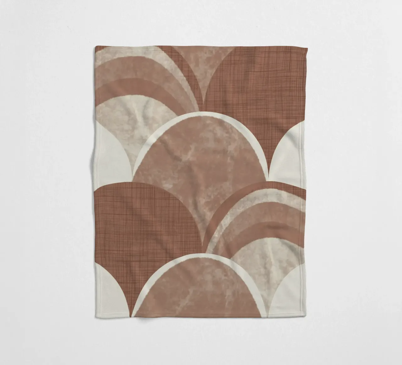 Retro Boog Jacobsschelp Mokka Mousse - Mid Century Modern Geo fleecedeken van susanacosta