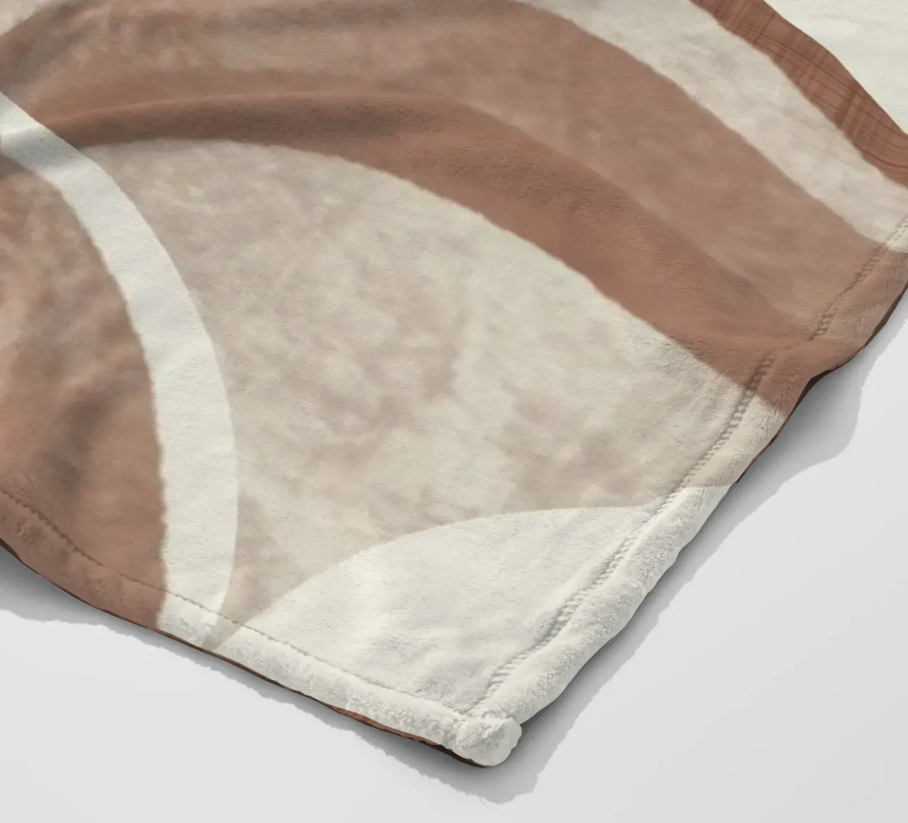 Retro Boog Jacobsschelp Mokka Mousse - Mid Century Modern Geo fleecedeken van susanacosta