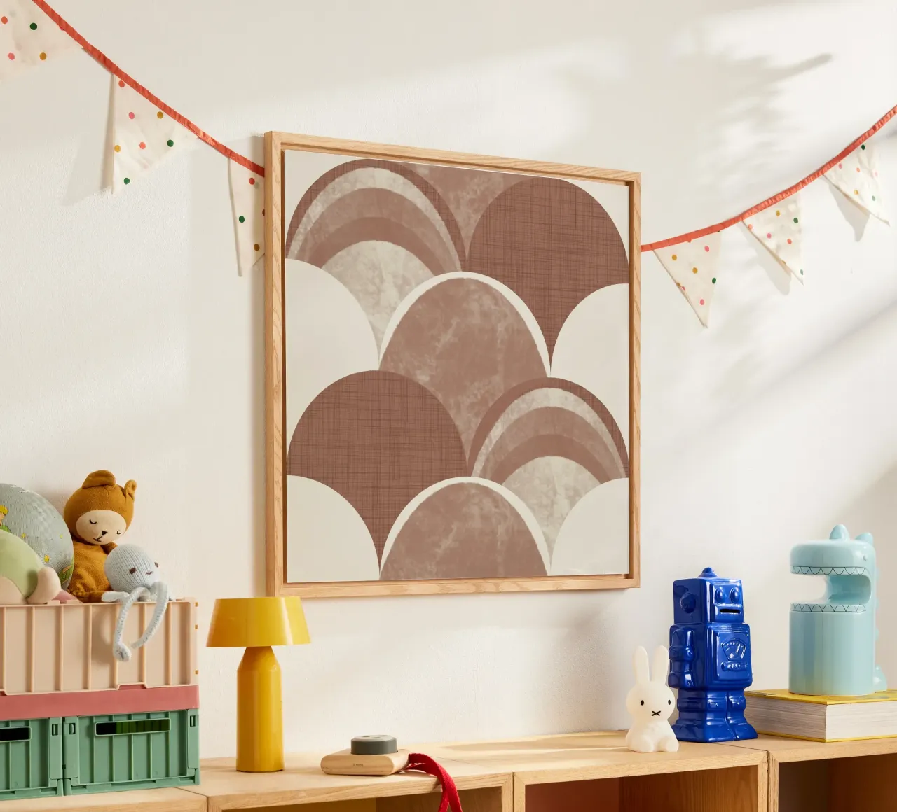 Retro Boog Jacobsschelp Mokka Mousse - Mid Century Modern Geo acryl van susanacosta