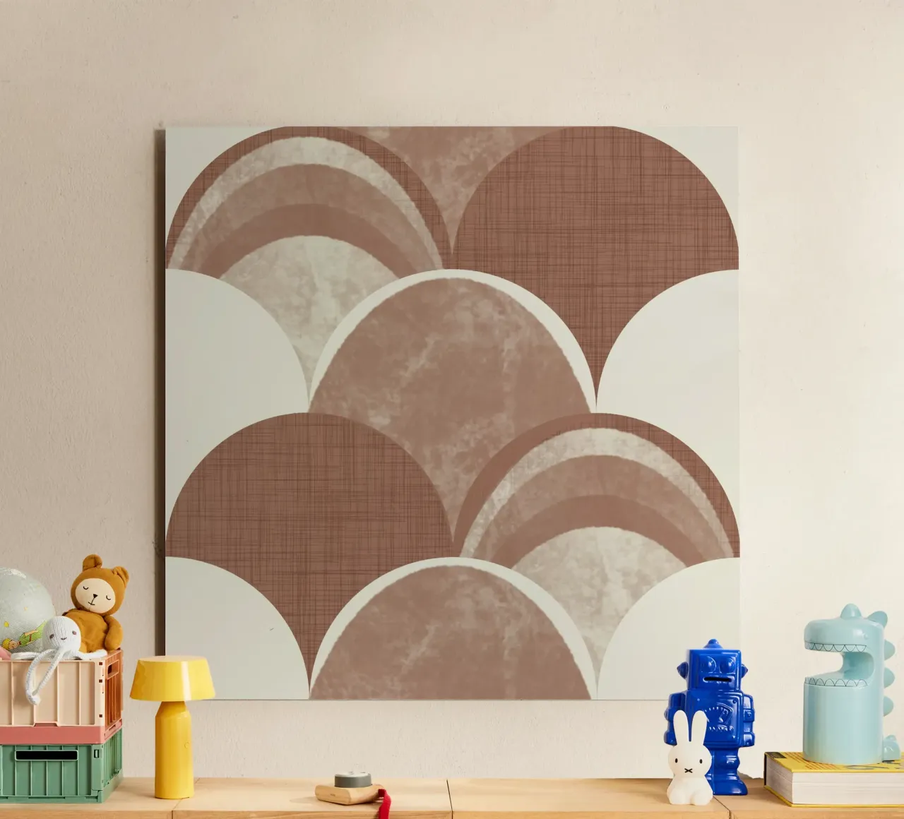 Retro Arch Scallop Mocha Mousse - Mid Century Modern Geo forex plate by susanacosta