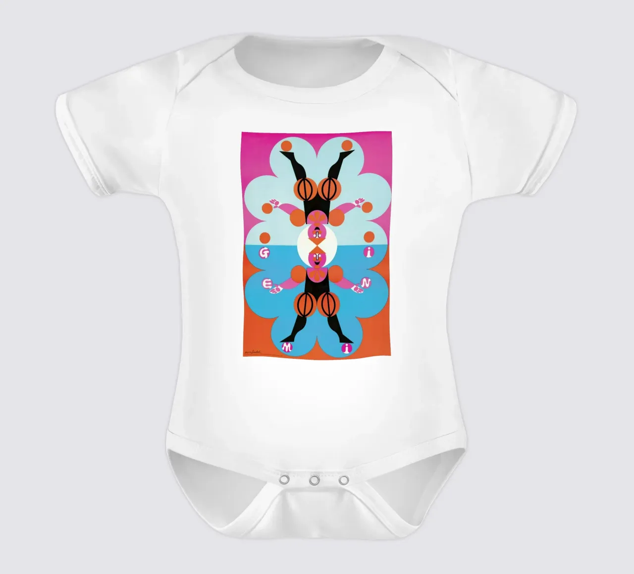 Gemini body neonato maniche corte da Simboli Design