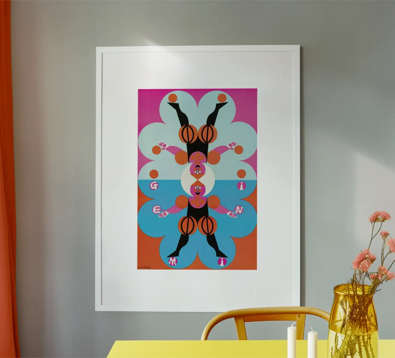 Gemini poster con telaio in alluminio da Simboli Design