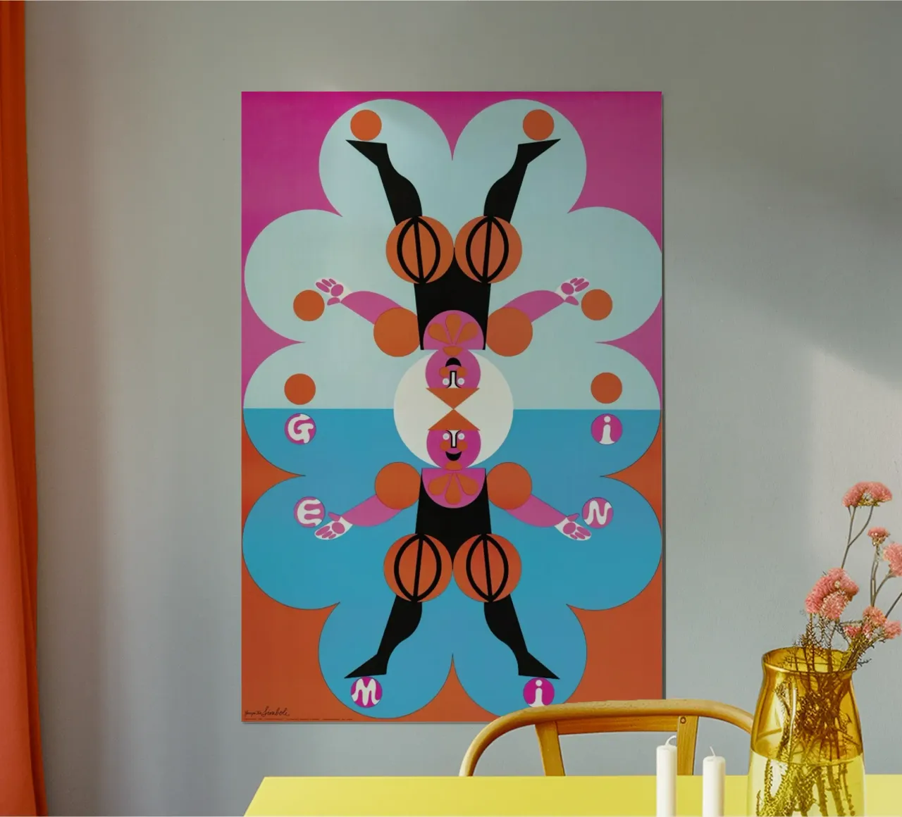Gemini poster con telaio in alluminio da Simboli Design