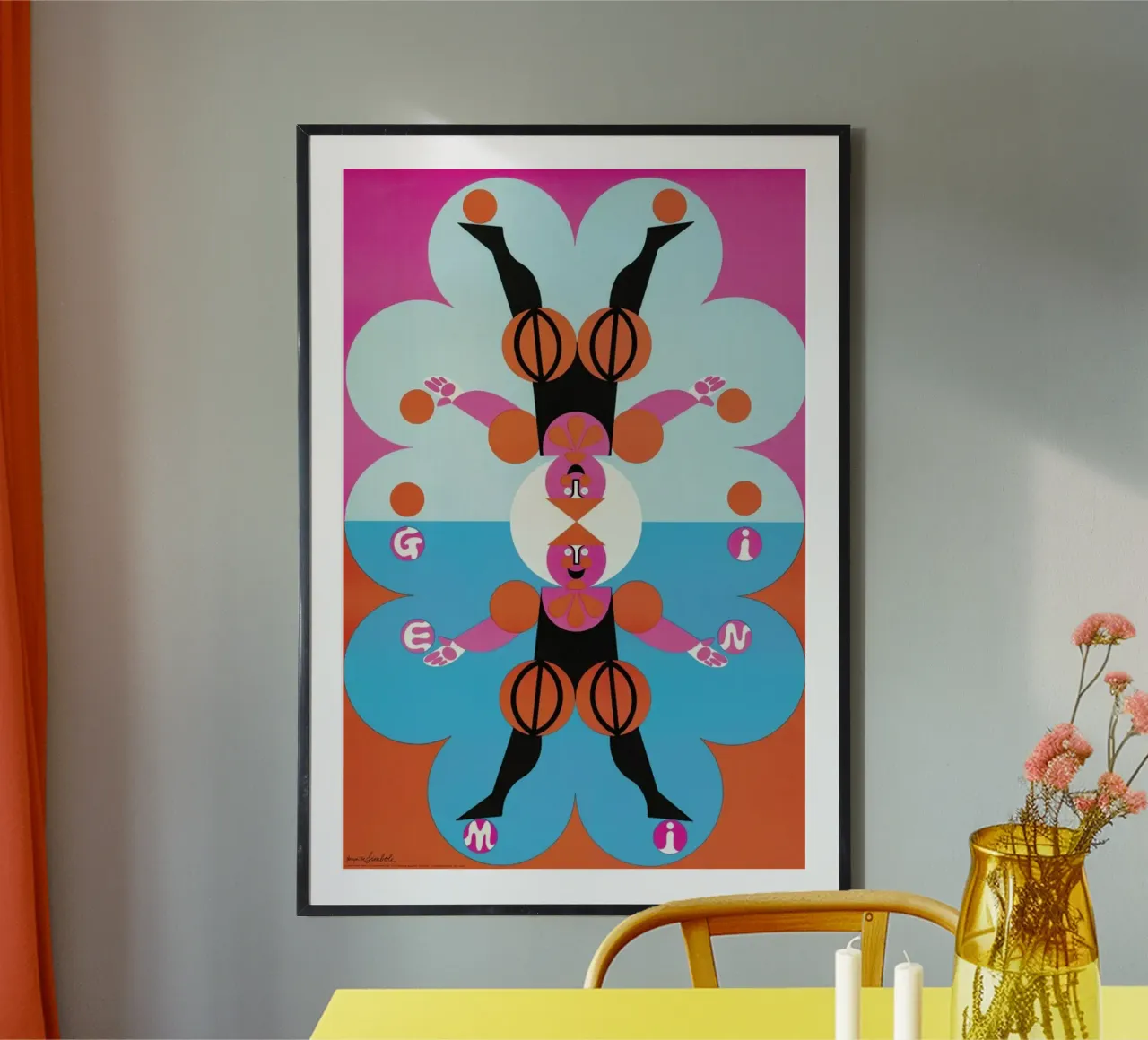 Gemini poster con telaio in alluminio da Simboli Design