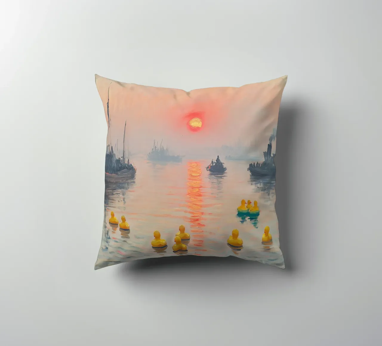 Morning Quack decorative cushion by Dikhotomy