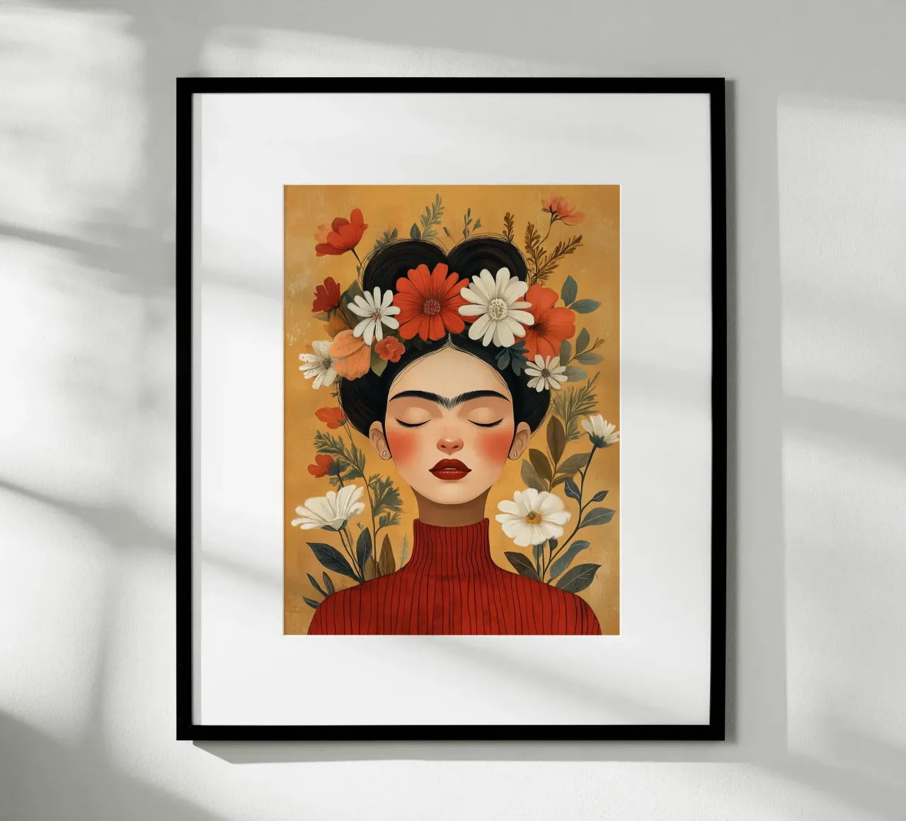 Frida Kahlo jeune poster with wooden frame by DWA