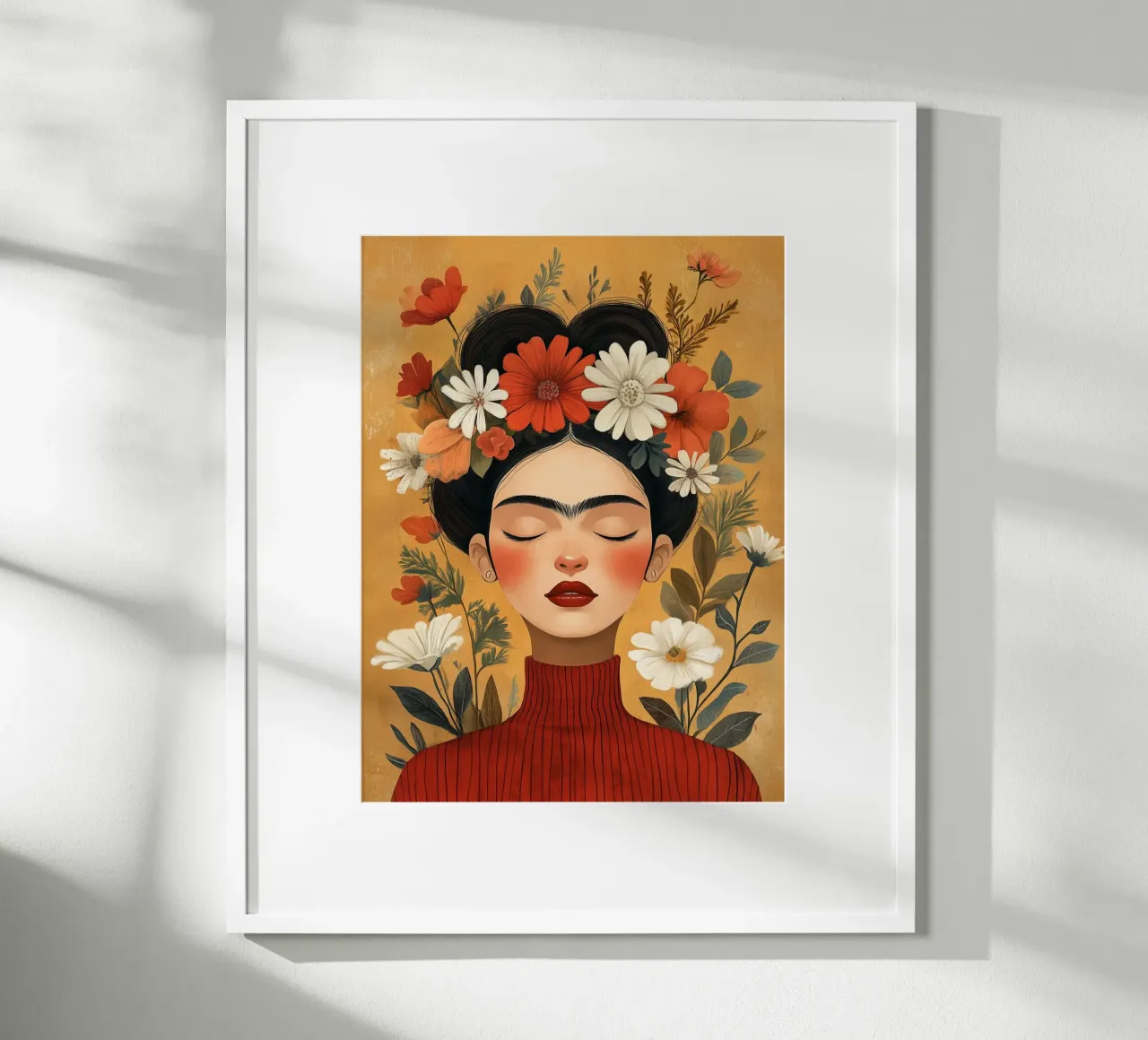 Frida Kahlo jeune poster with wooden frame by DWA