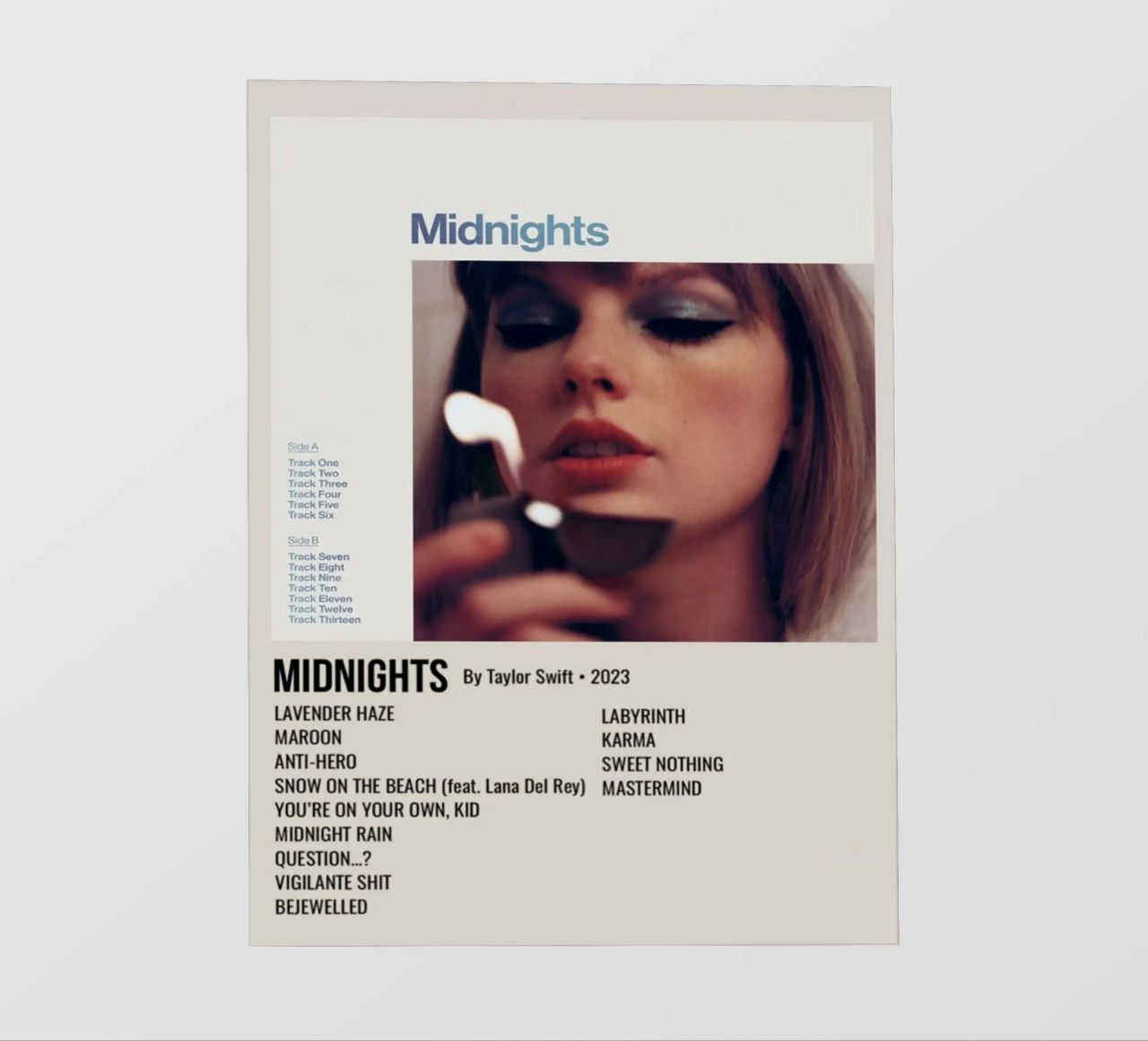 MIDNIGHTS By Taylor Swift - 2023 pellicola backlit da SoundStudio