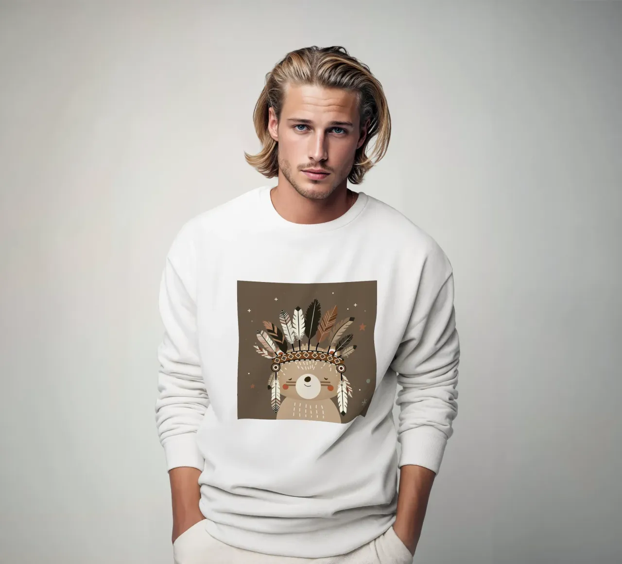 Gioielli con orso e piume - Design morbido con fascino boho felpa da namosh