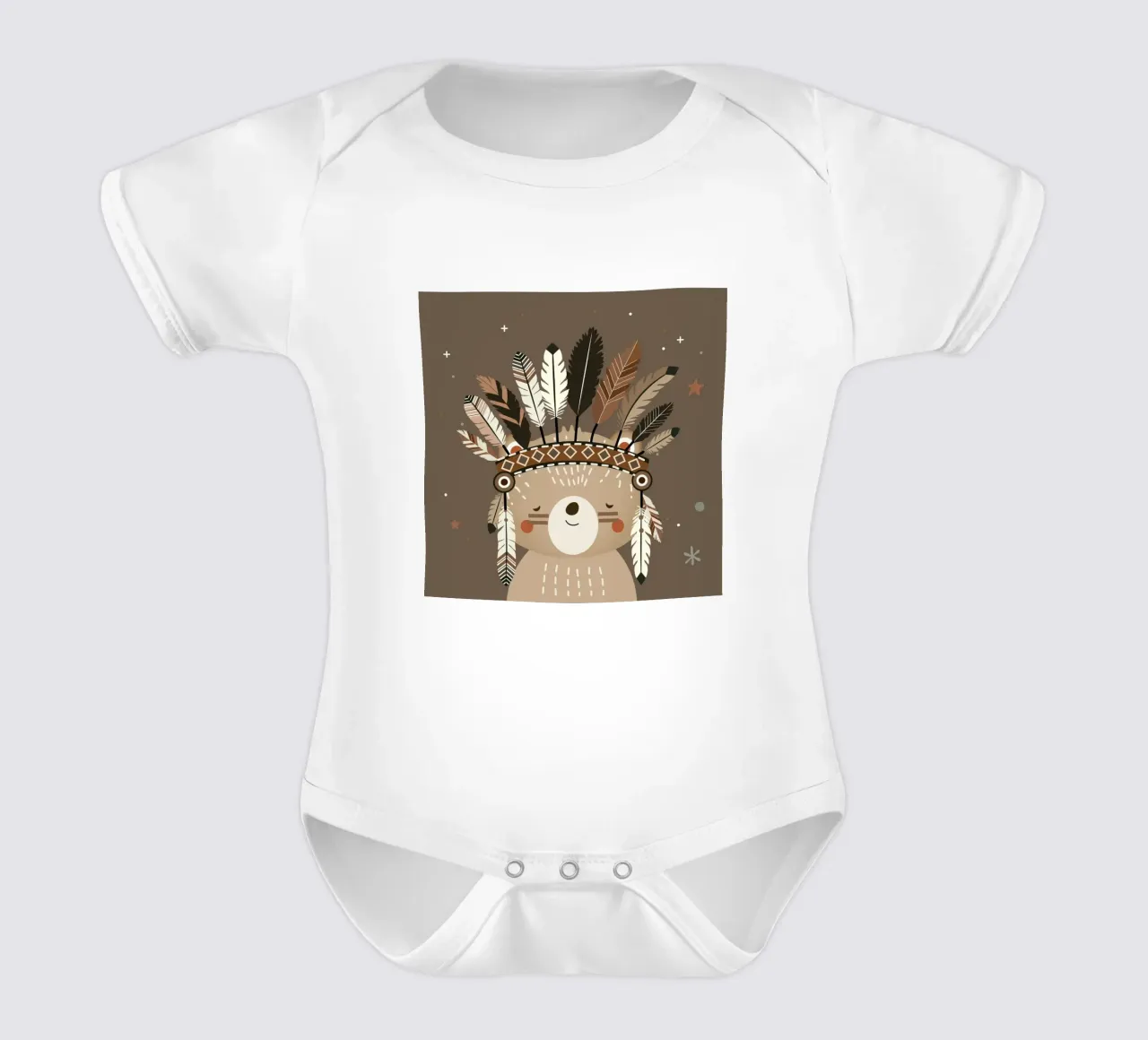Gioielli con orso e piume - Design morbido con fascino boho body neonato maniche corte da namosh