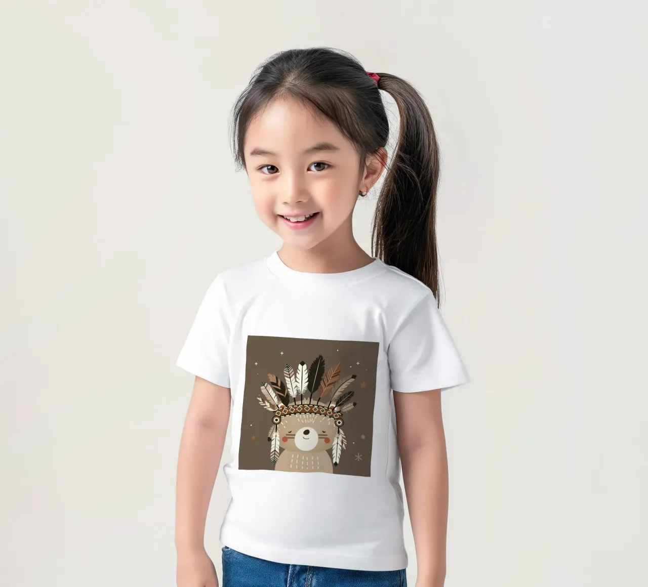 Gioielli con orso e piume - Design morbido con fascino boho t-shirt bambini da namosh