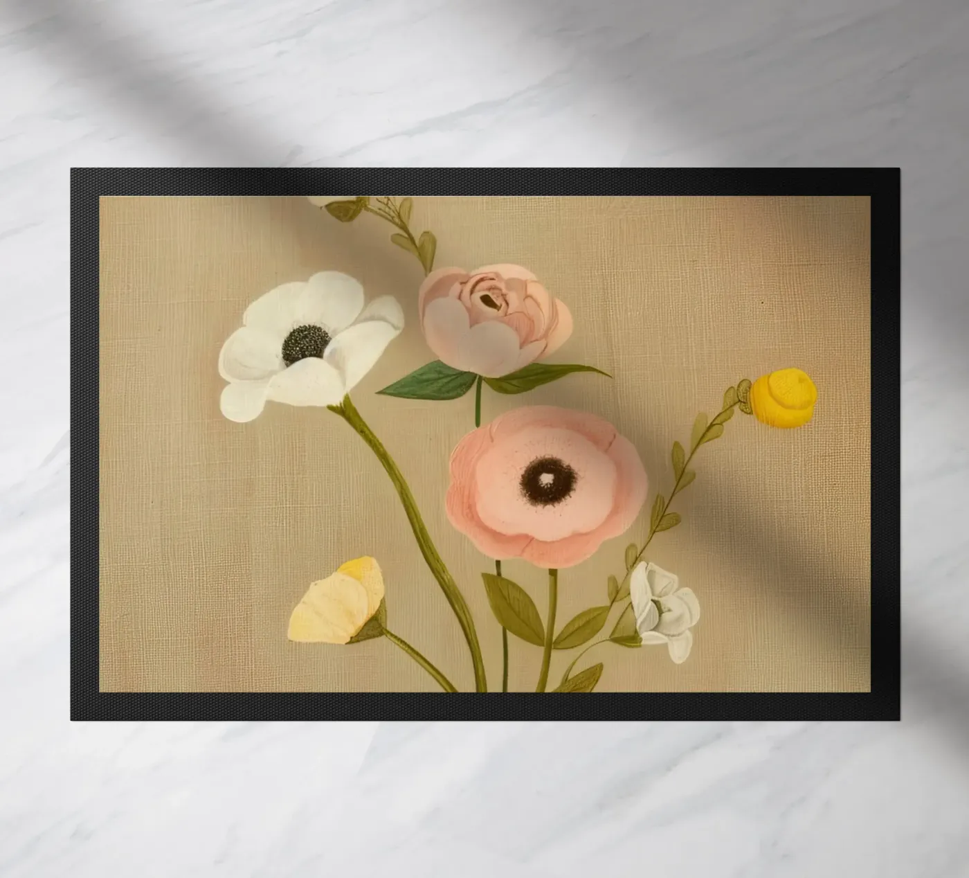 Soft Flowers doormat by Rustic Grace Studio 02