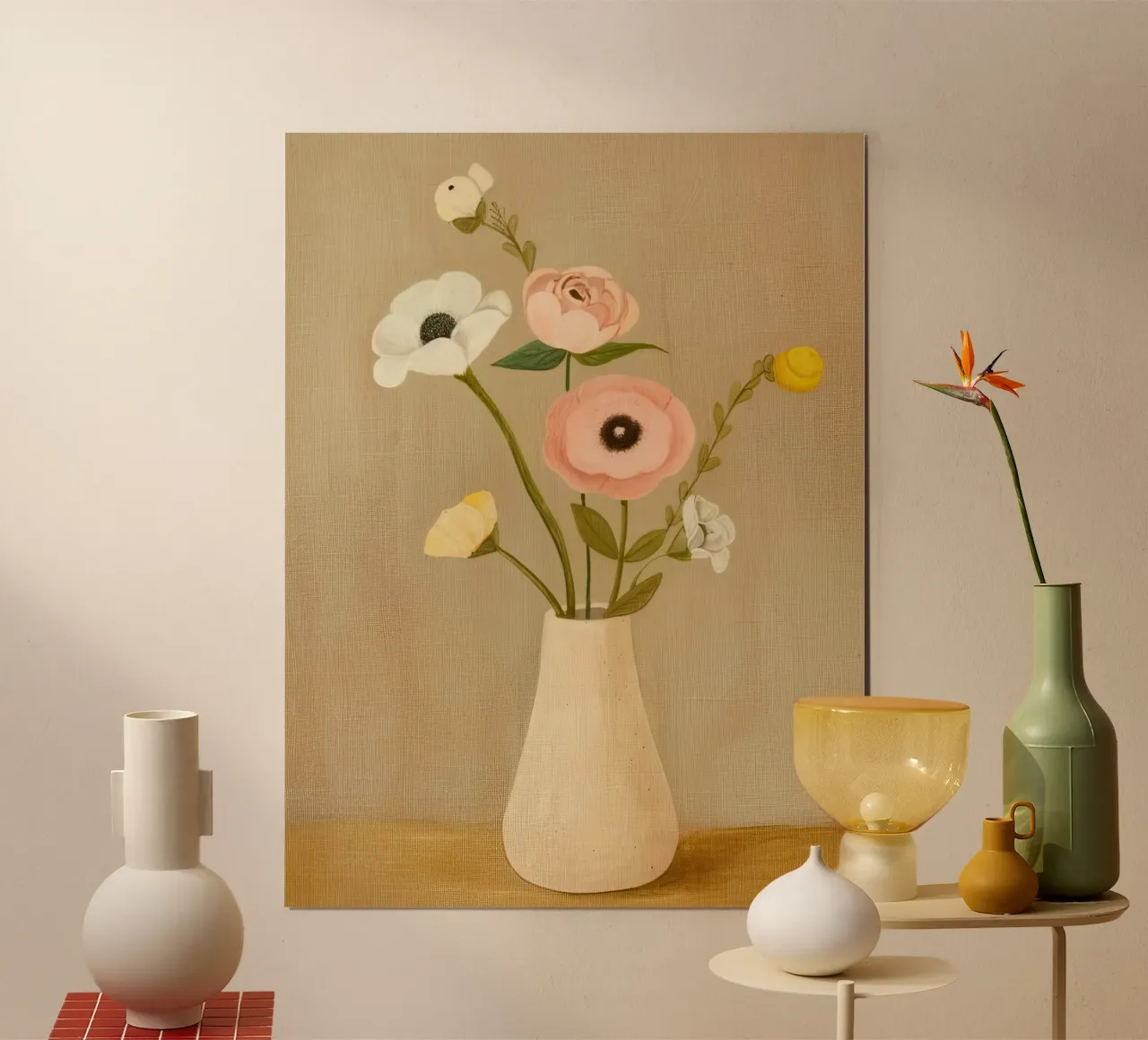 Fiori morbidi poster con telaio in legno da Rustic Grace Studio 02