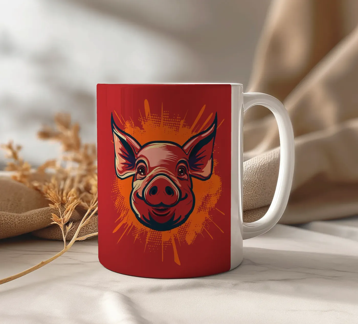 Pig ceramic mug by Too Graphic
