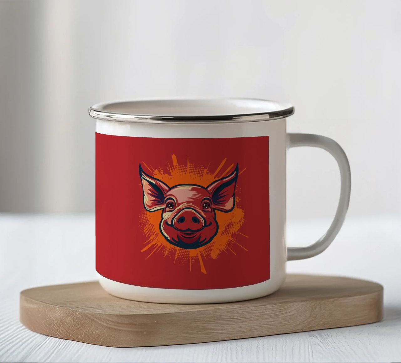Pig tazza in smalto da Too Graphic
