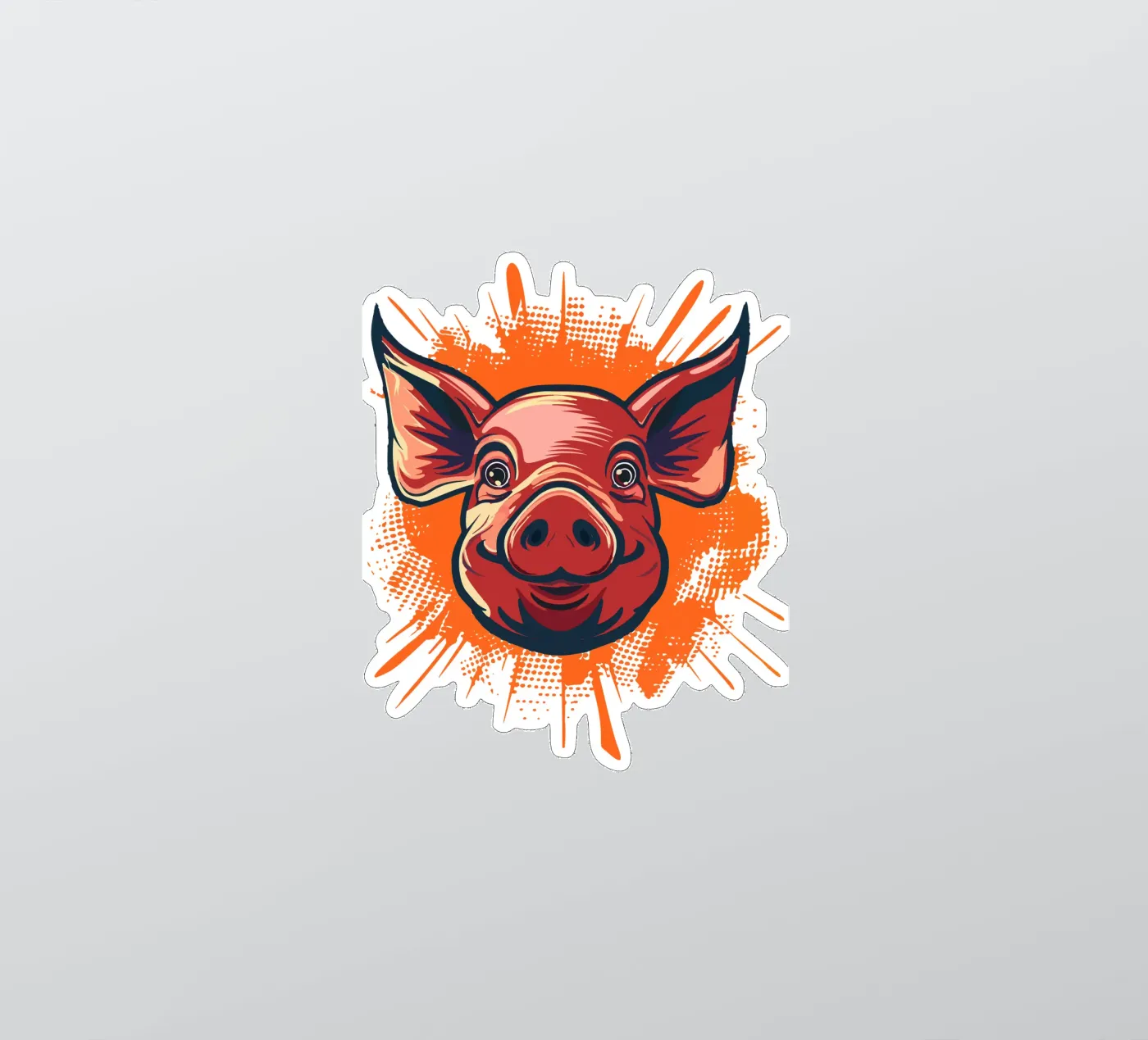 Pig sticker by Too Graphic