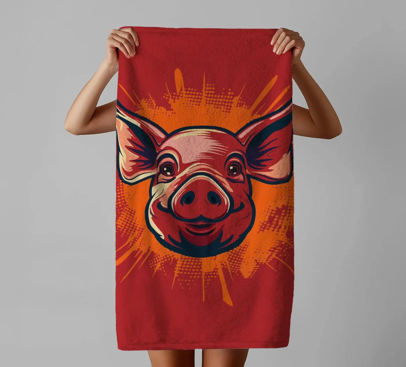 Pig badhanddoek van Too Graphic