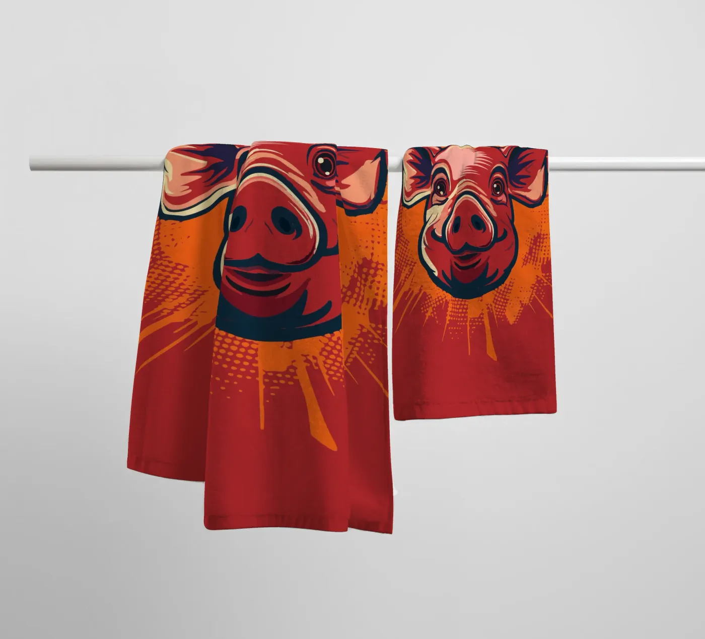 Pig badhanddoek van Too Graphic
