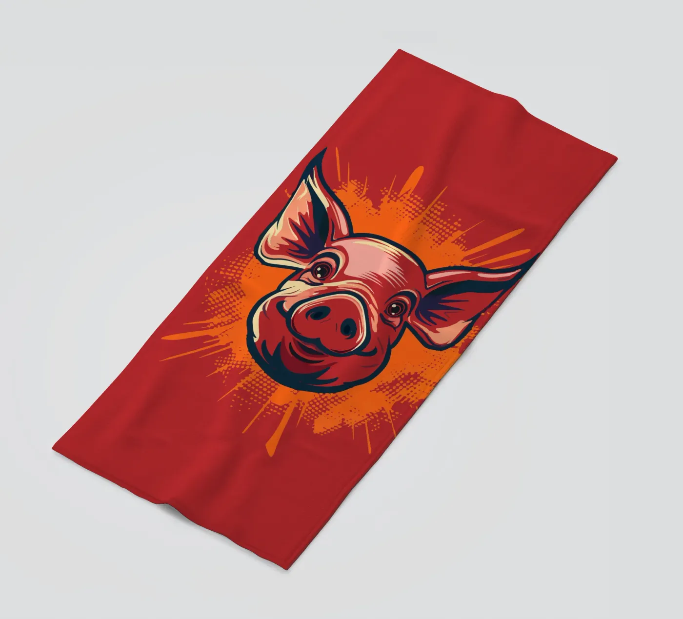 Pig beach towel by Too Graphic
