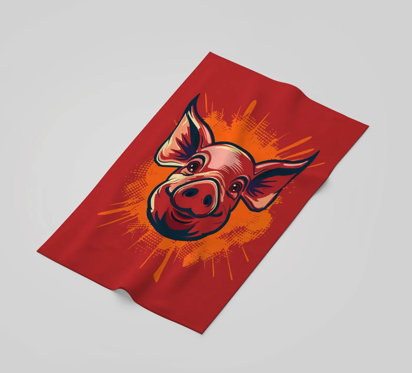 Pig beach towel by Too Graphic