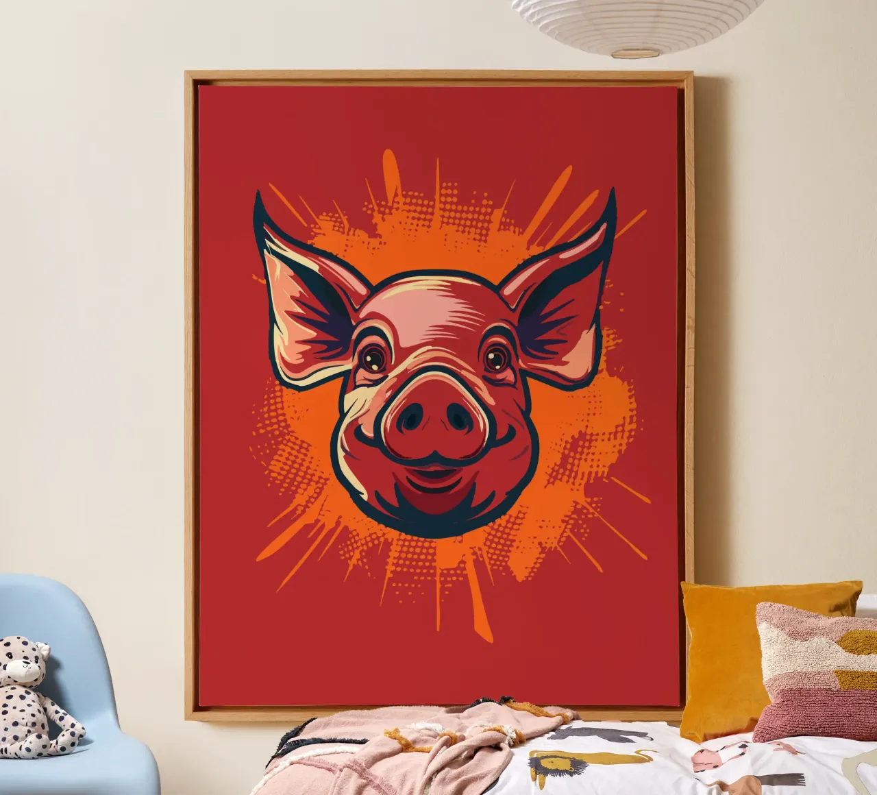 Pig tela con Cornice a cassetta da Too Graphic