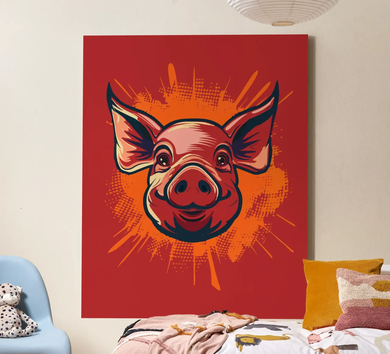 Pig tela con Cornice a cassetta da Too Graphic