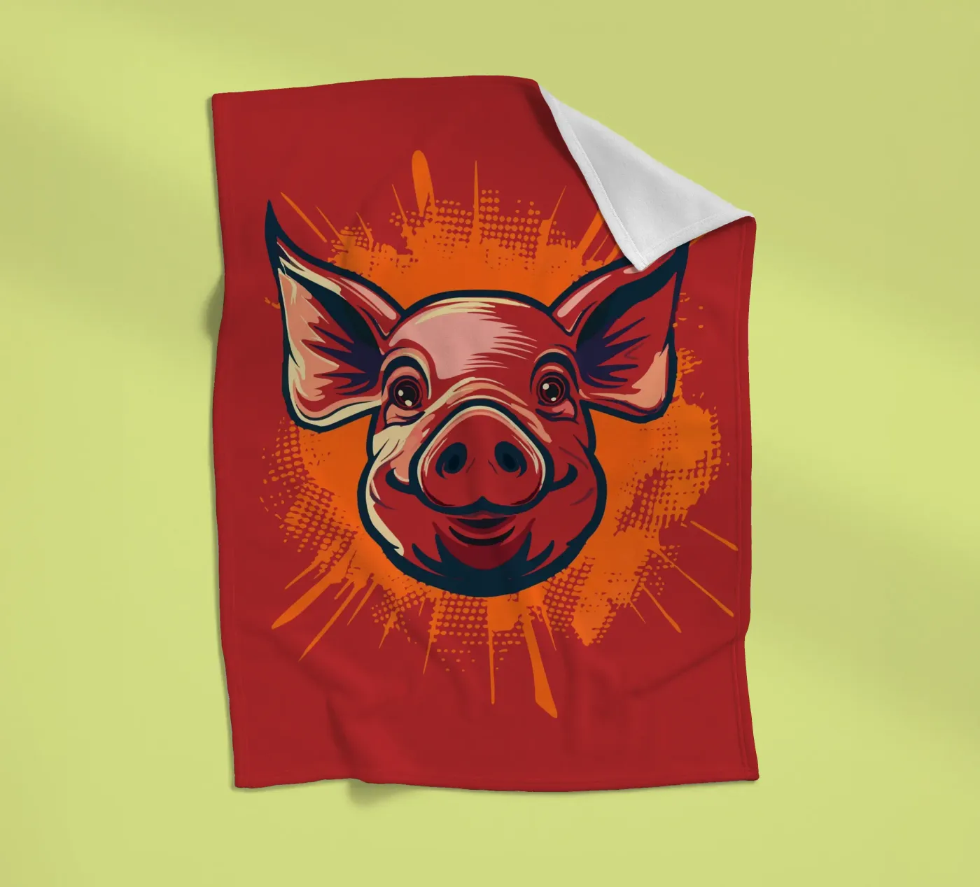 Pig fleecedeken van Too Graphic