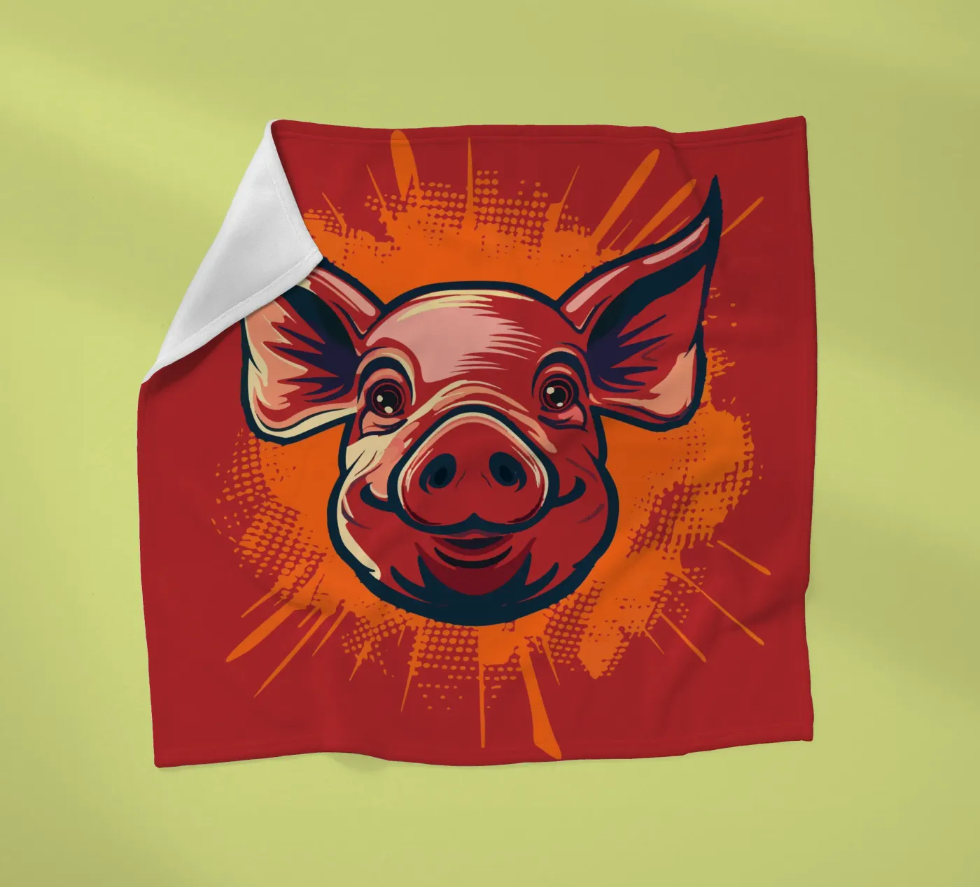Pig fleecedeken van Too Graphic