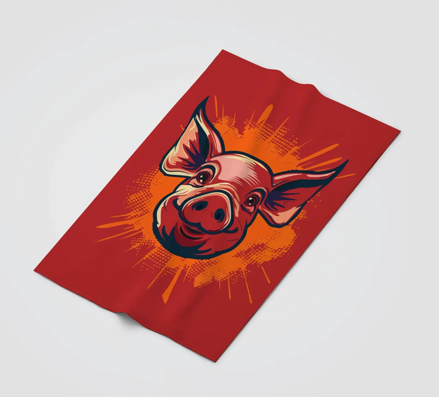 Pig fleecedeken van Too Graphic