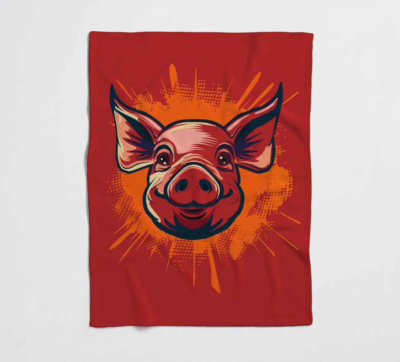 Pig fleecedeken van Too Graphic