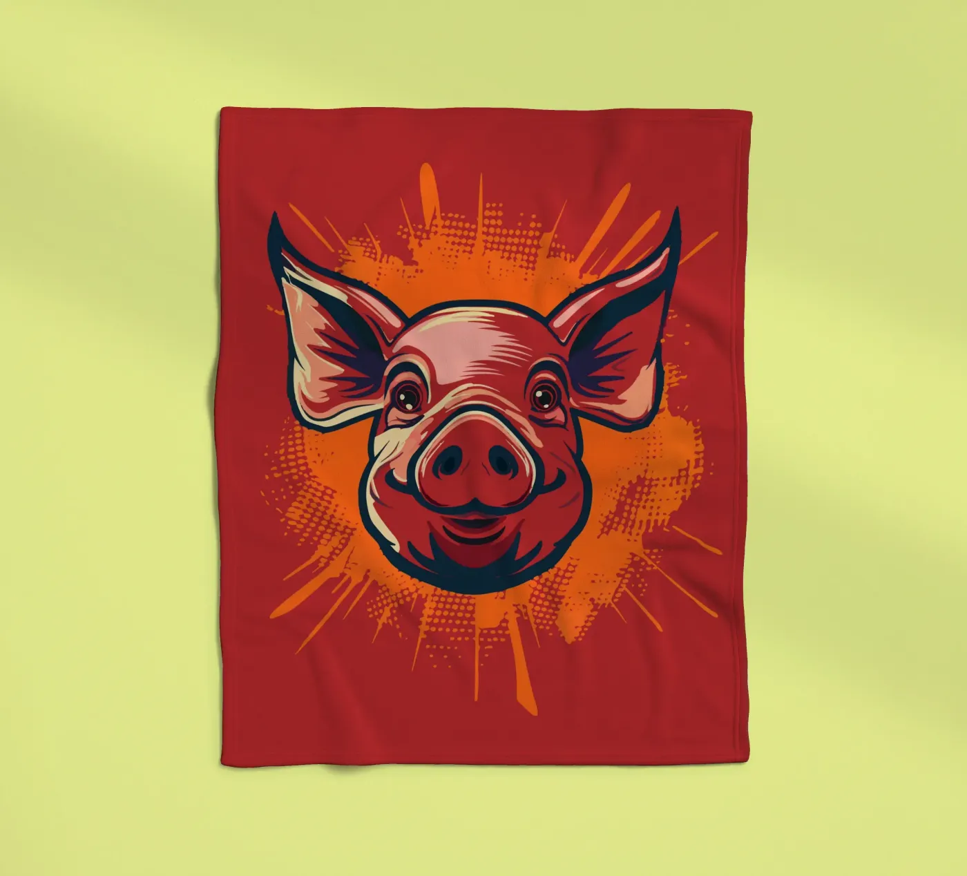Pig fleecedeken van Too Graphic