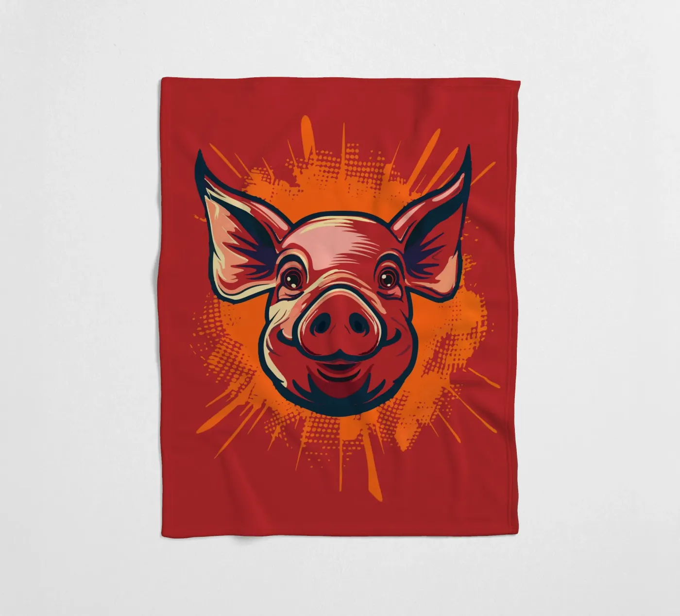 Pig fleecedeken van Too Graphic