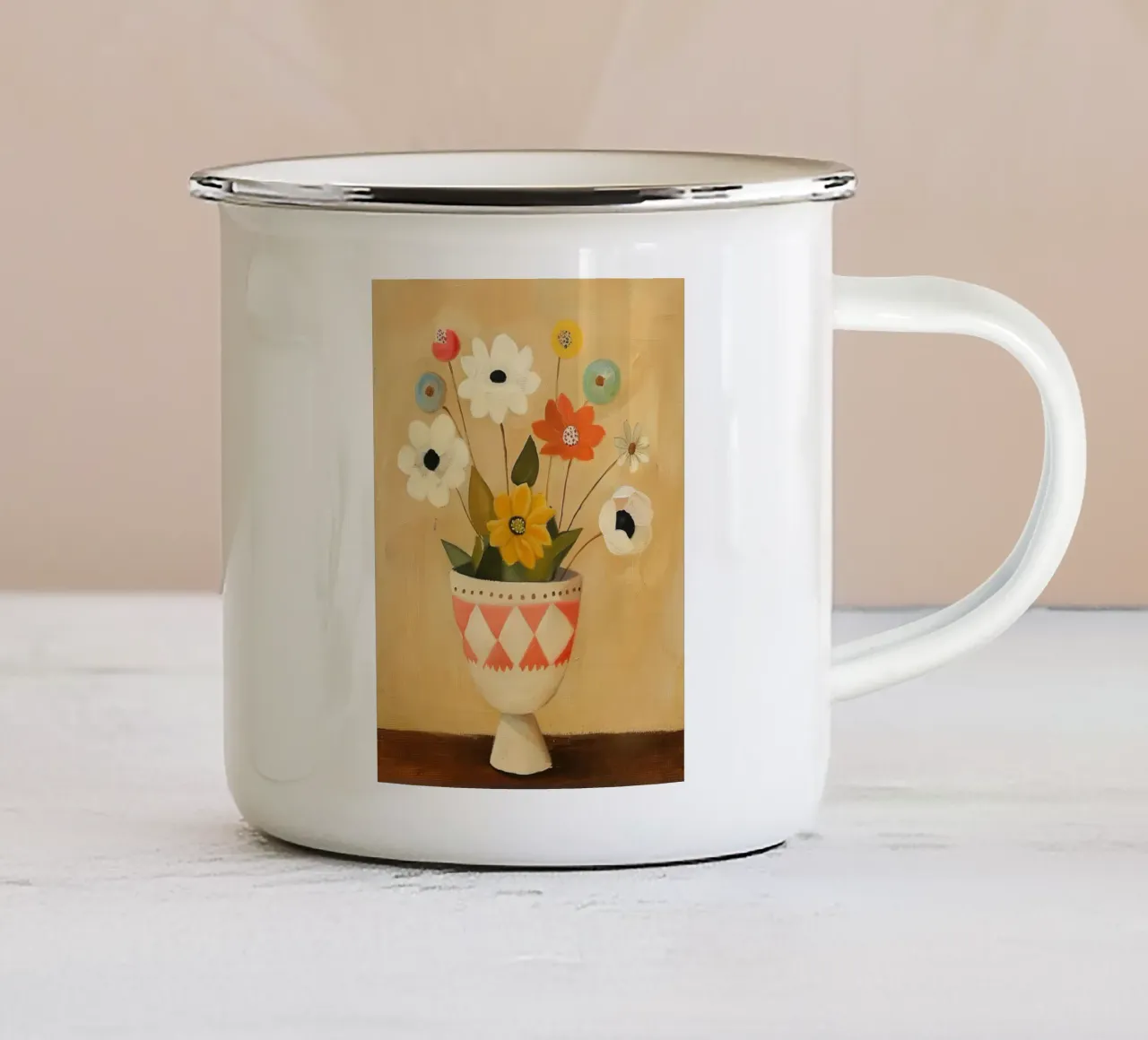 Bouquet di sole tazza in smalto da Rustic Grace Studio 02