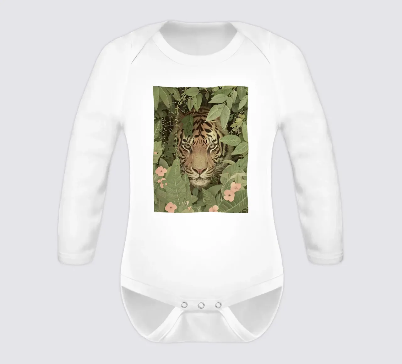Between the Leaves long-sleeve baby romper by Rustic Grace Studio 02