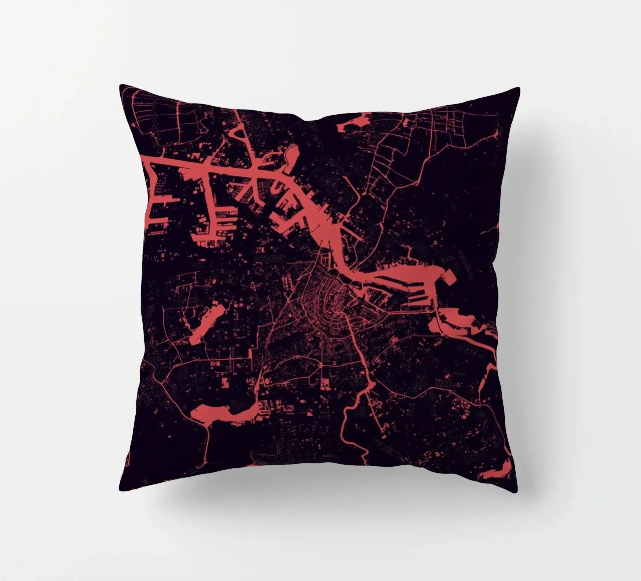 Amsterdam Purple Night cuscino da Urban Maps