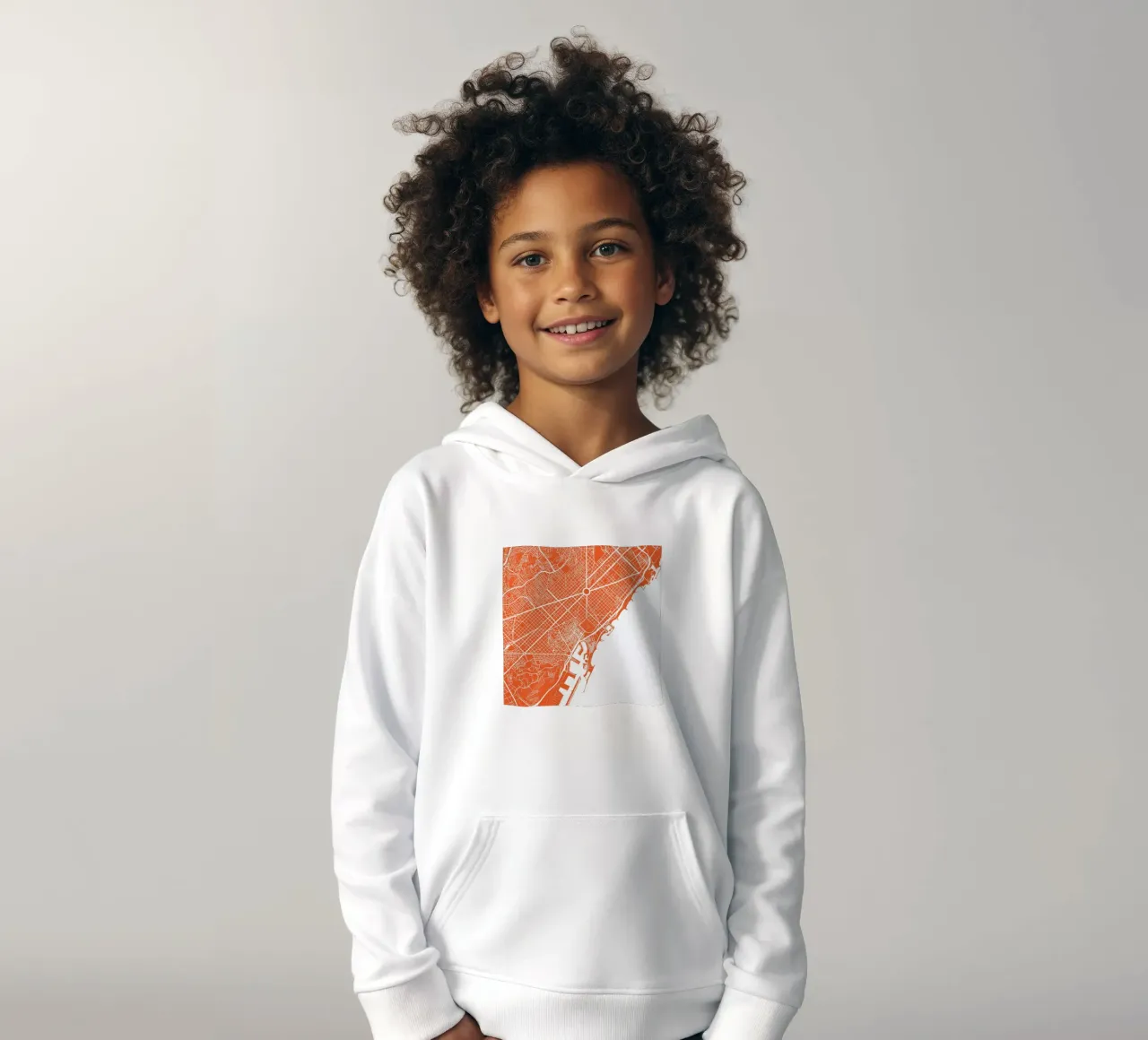 Barcelona Red felpa bambino con cappuccio da Urban Maps