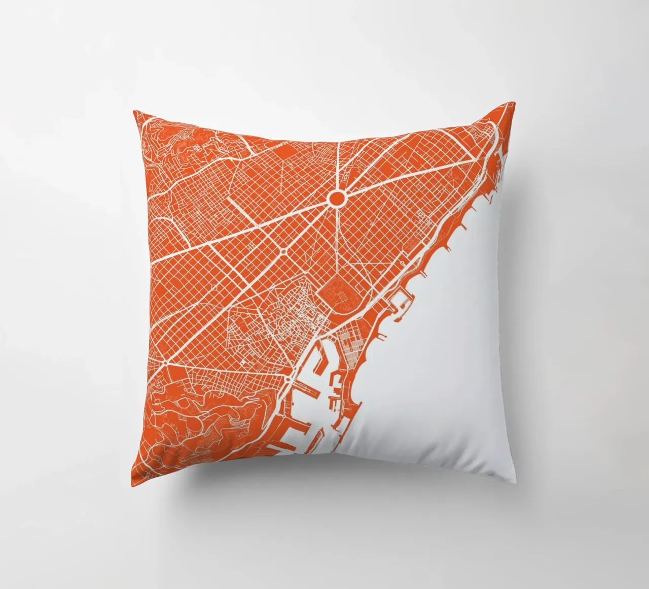 Barcelona Red cuscino da Urban Maps