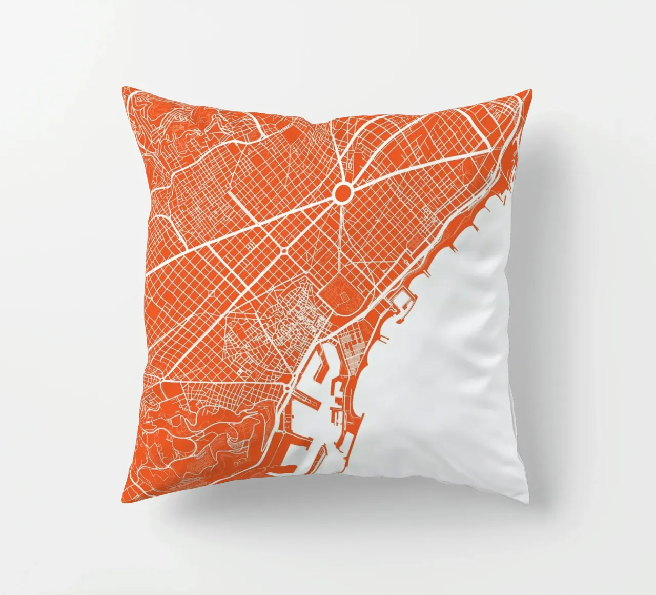 Barcelona Red cuscino da Urban Maps