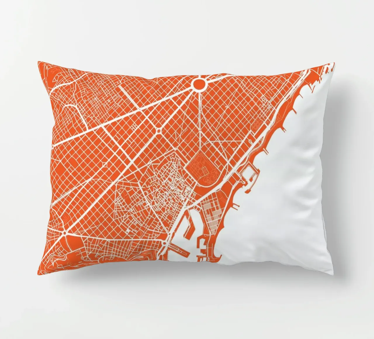 Barcelona Red cuscino da Urban Maps