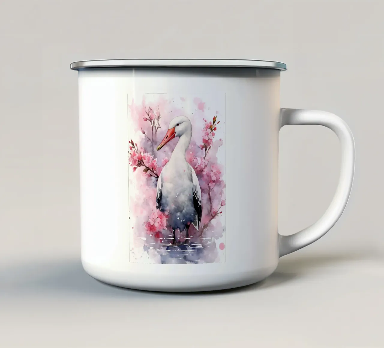 Albatross  Watercolor tazza in smalto da FreeArtStudio